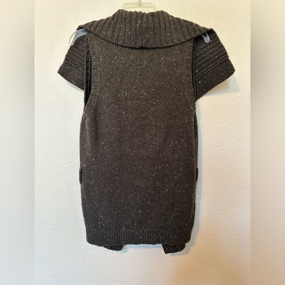 Ann Taylor Draped Shoulder Sleeveless Sweater Vest Cardigan Size Small - Picture 4 of 7